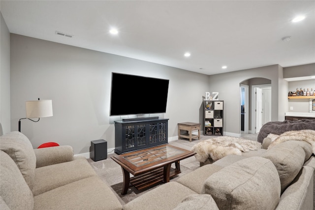 view of carpeted living room