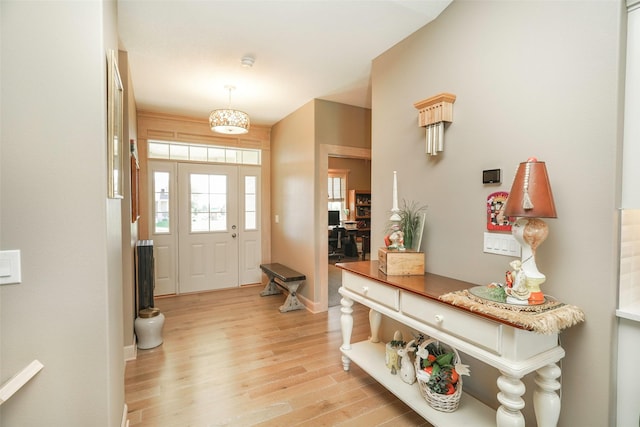 entrance foyer featuring light hardwood / wood-style flooring