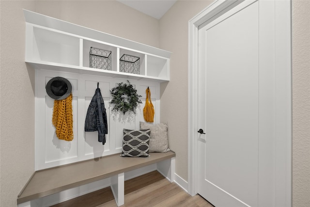 mudroom featuring light hardwood / wood-style floors