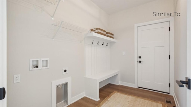 mudroom featuring hardwood / wood-style flooring