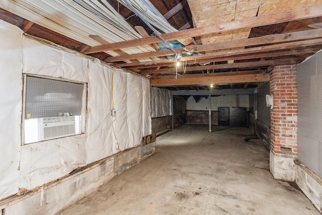 basement with cooling unit