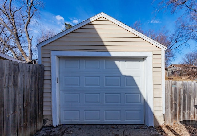 view of garage