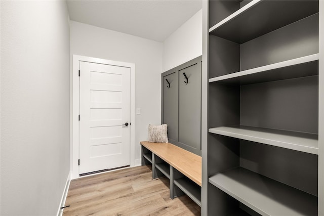 mudroom featuring light wood-type flooring