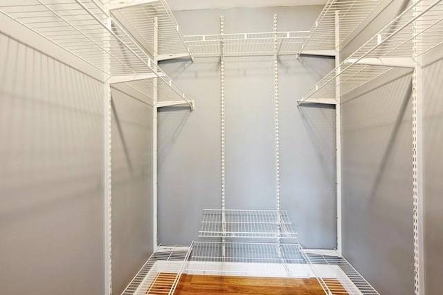 walk in closet featuring hardwood / wood-style flooring