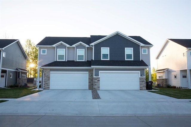 view of front of house with a garage