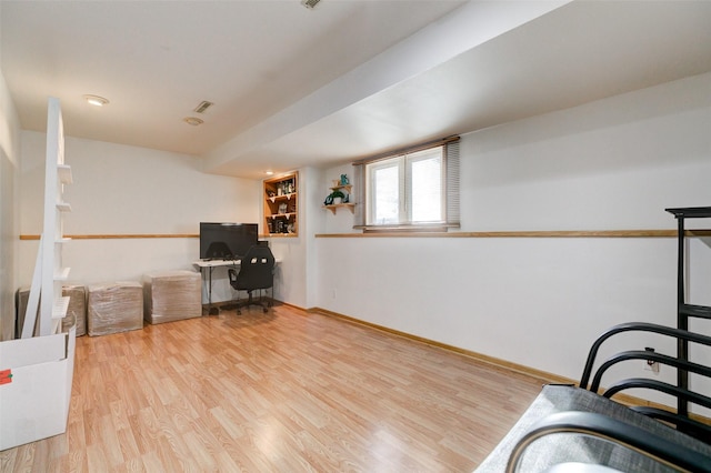 interior space featuring light hardwood / wood-style floors