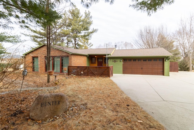 ranch-style home with a garage