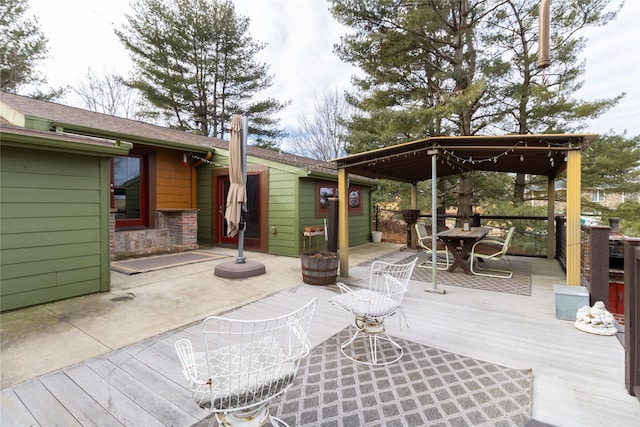 view of patio with a gazebo and a deck