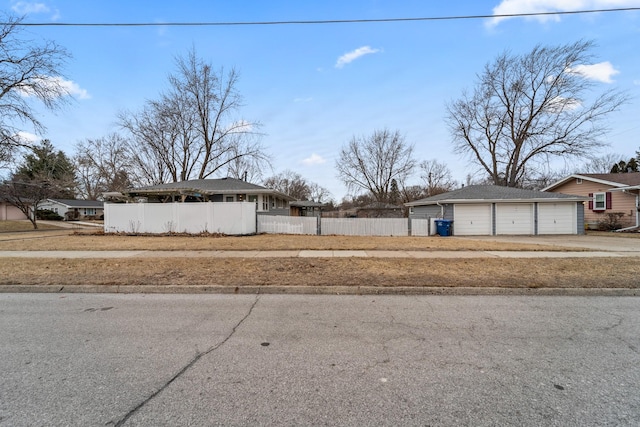 view of yard featuring a garage