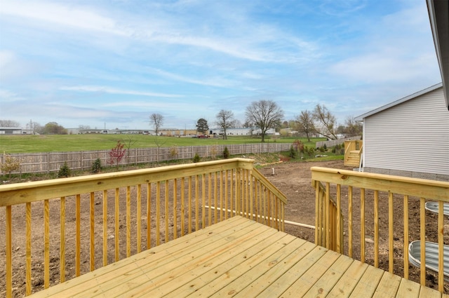 deck featuring a fenced backyard