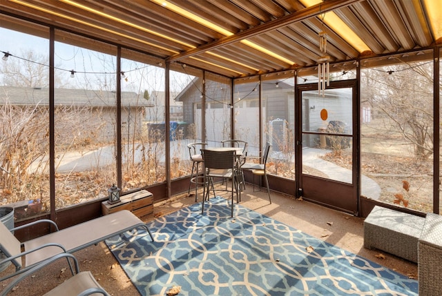 view of unfurnished sunroom