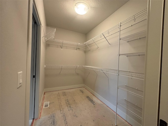 spacious closet with visible vents