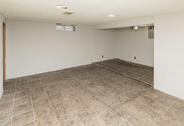 basement with electric panel