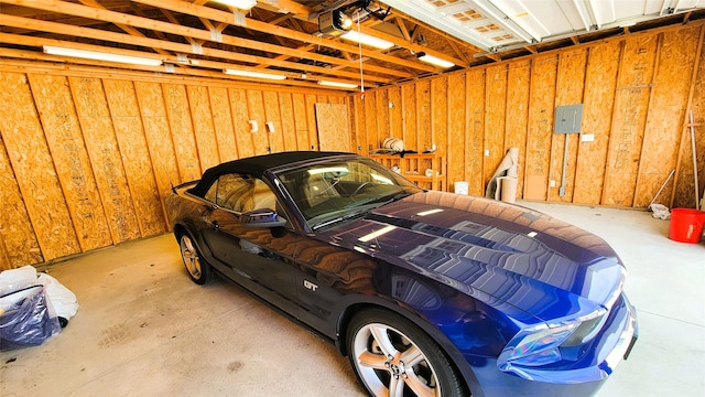 garage with electric panel