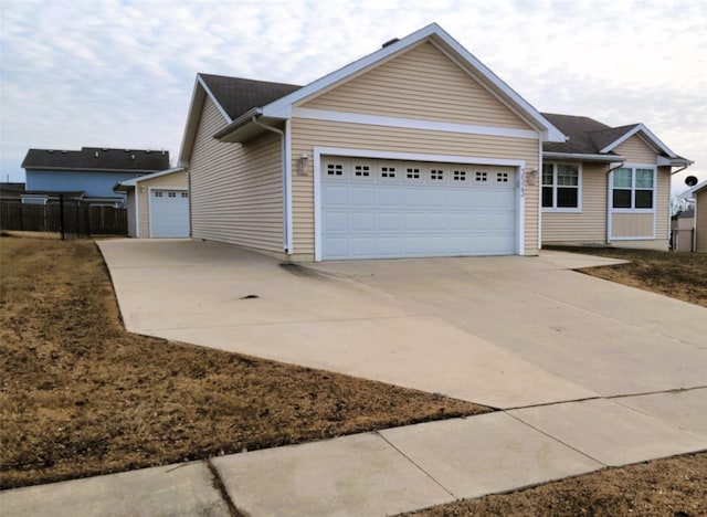 ranch-style house featuring a garage