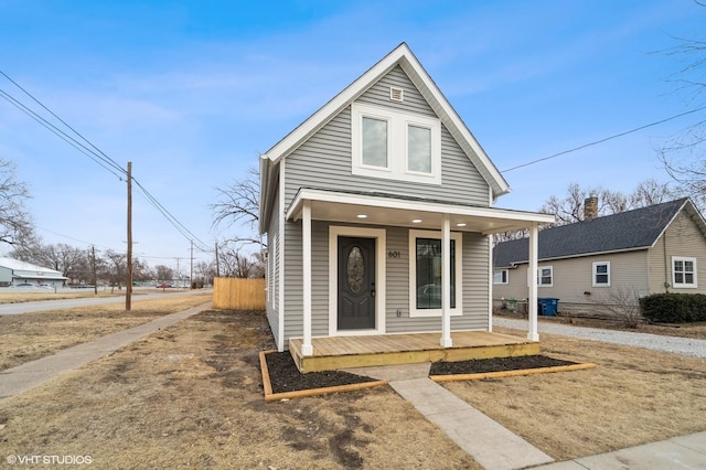 bungalow-style home featuring a porch