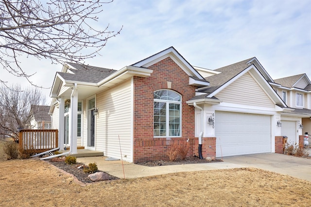 view of front of home with a garage