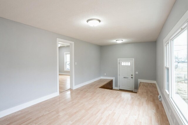 interior space featuring a healthy amount of sunlight, light wood-style flooring, and baseboards