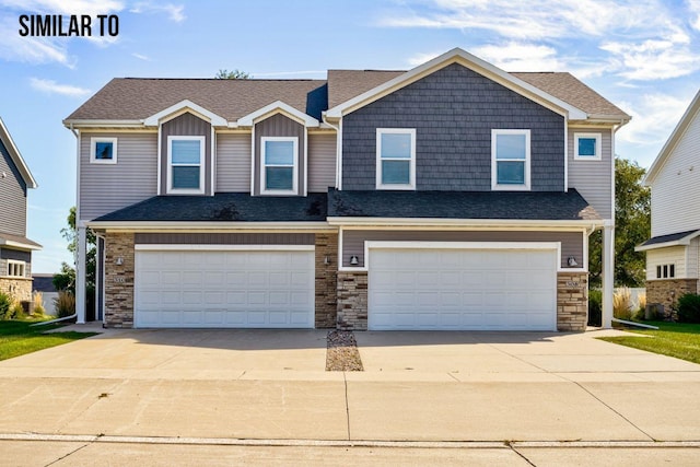 view of front of house with a garage