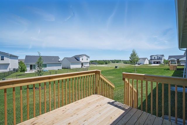 1939 Tuscany Dr SE, Altoona, IA 50009 - wooden deck with a residential view and a fenced backyard