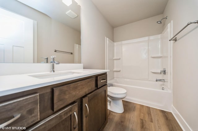 1461 S 91st St, West Des Moines, IA 50266 - full bathroom featuring vanity, wood finished floors, and shower / tub combination