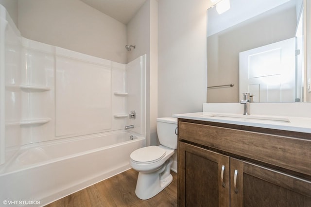 1461 S 91st St, West Des Moines, IA 50266 - full bathroom featuring vanity, wood finished floors, and washtub / shower combination