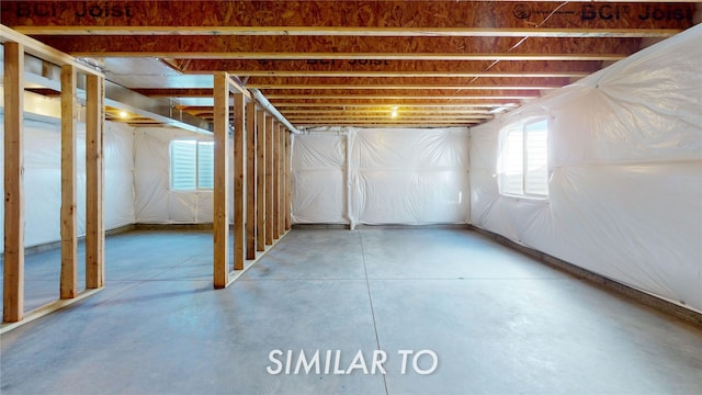 basement with a wealth of natural light