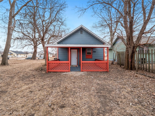 bungalow-style house with covered porch