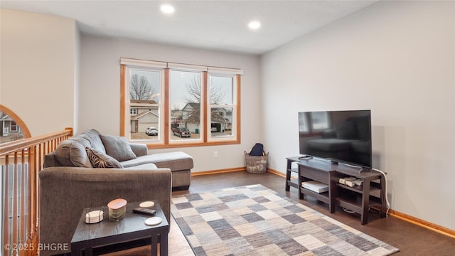 living room featuring wood-type flooring