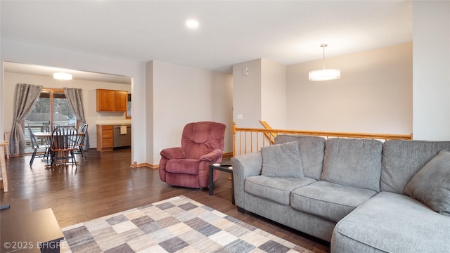 living room featuring hardwood / wood-style flooring