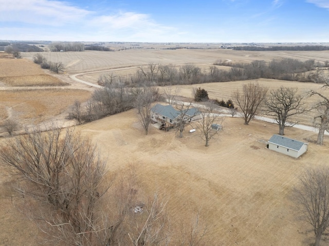 bird's eye view with a rural view