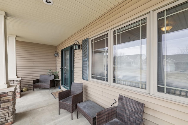 view of patio with a porch