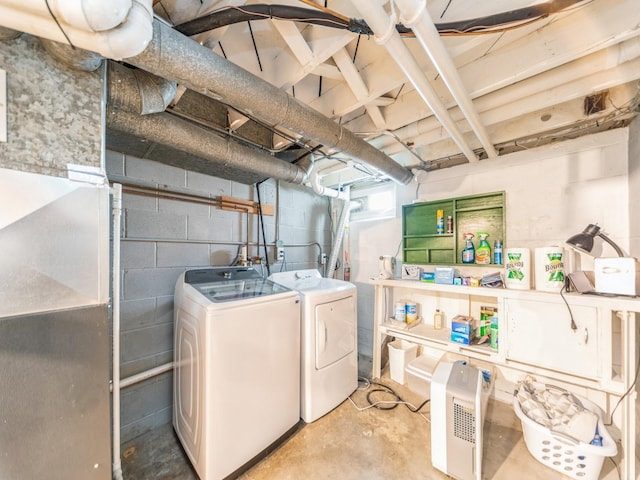 washroom featuring washer and clothes dryer