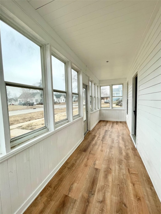 view of unfurnished sunroom