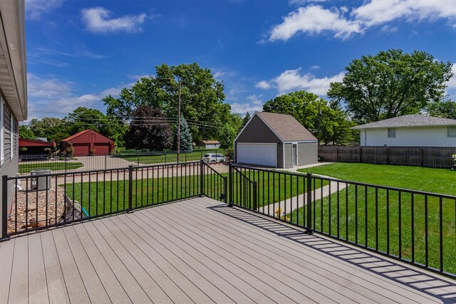 2711 Westover Blvd, Des Moines, IA 50322 - deck featuring a garage and an outdoor structure
