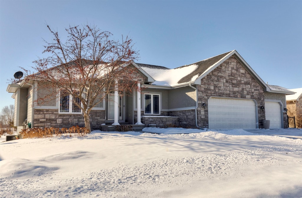 view of front of home with a garage