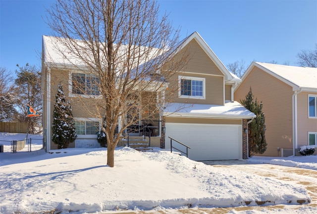 front facade with a garage