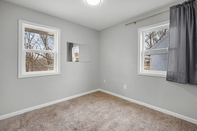 view of carpeted spare room