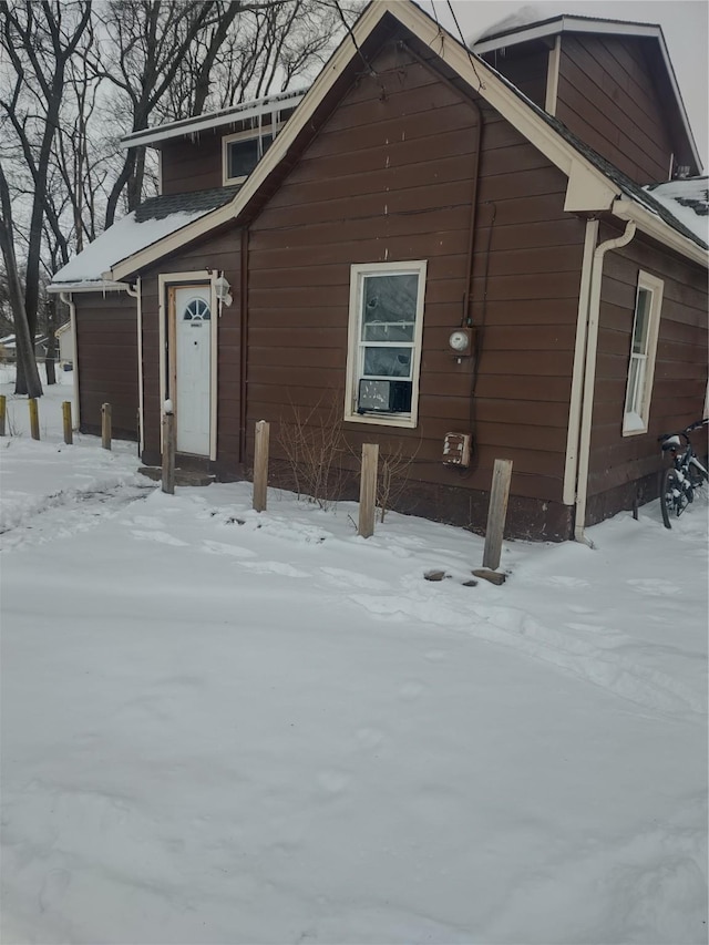 exterior space featuring a garage