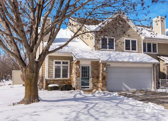 view of front of house with a garage