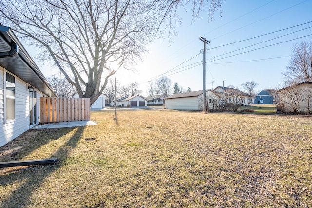 view of yard featuring fence