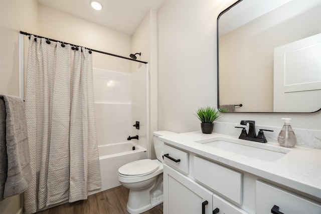 18258 Hidden Knl, Clive, IA 50325 - bathroom with wood finished floors, vanity, toilet, shower / tub combo, and recessed lighting