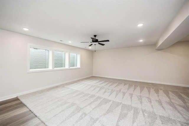 18258 Hidden Knl, Clive, IA 50325 - unfurnished room featuring baseboards, recessed lighting, a ceiling fan, and light carpet