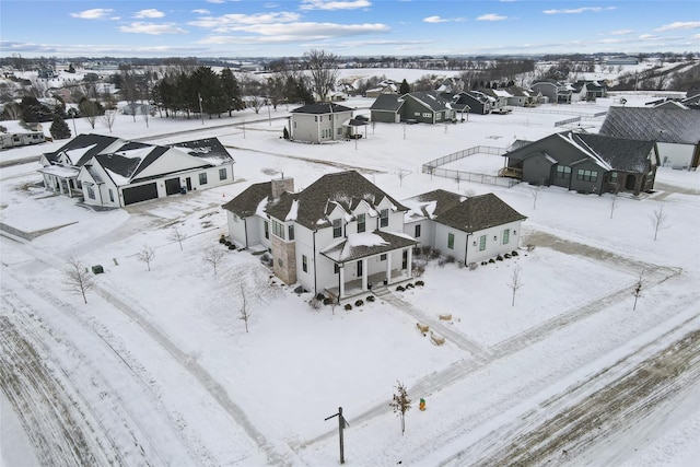 view of snowy aerial view