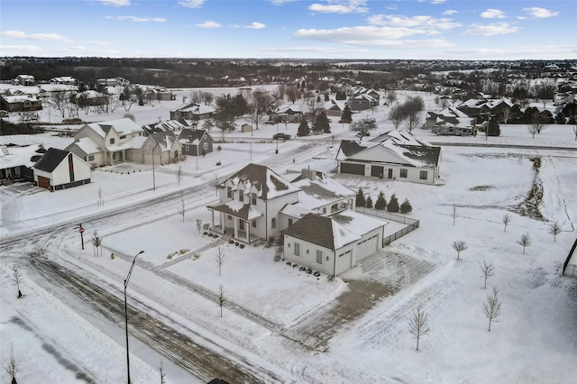 view of snowy aerial view