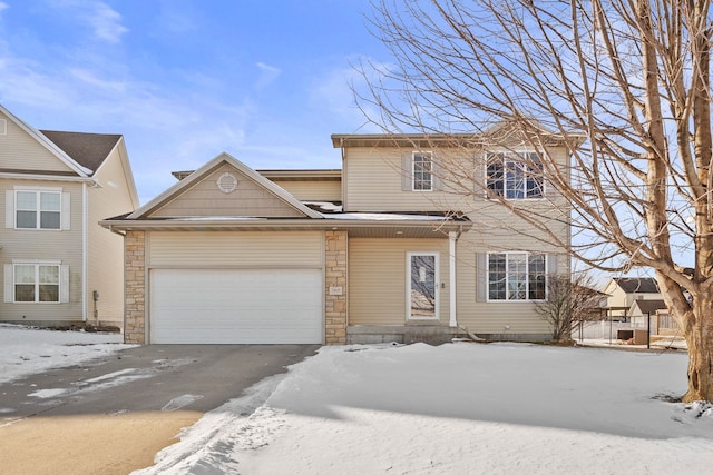 front of property featuring a garage