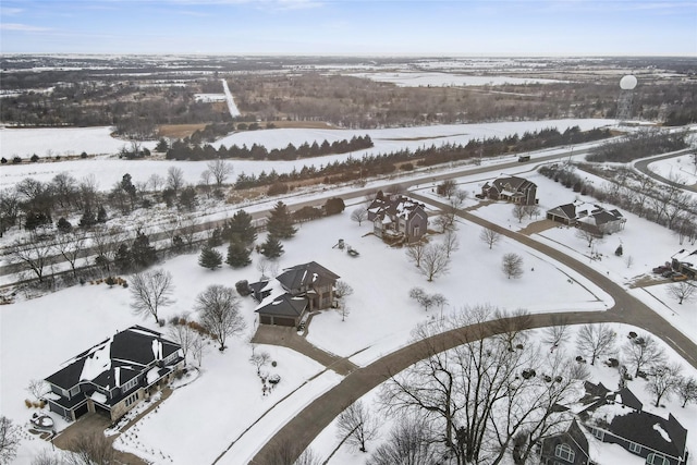 view of snowy aerial view