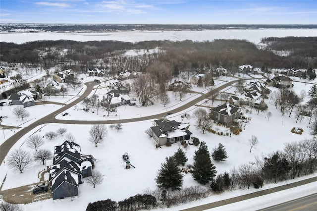 view of snowy aerial view