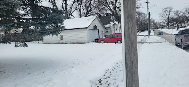 view of yard covered in snow