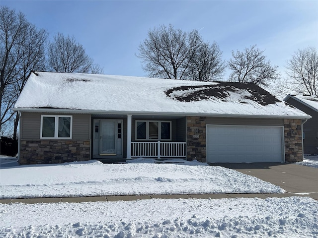 ranch-style home with a garage